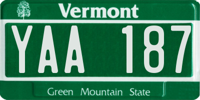 VT license plate YAA187