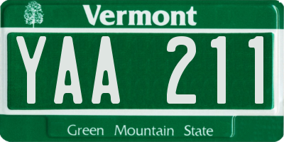 VT license plate YAA211