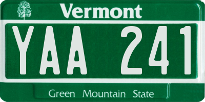 VT license plate YAA241
