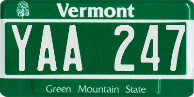 VT license plate YAA247