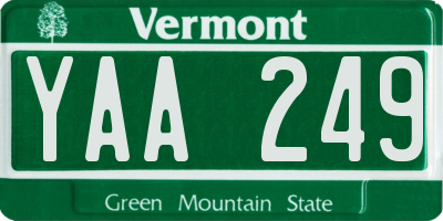 VT license plate YAA249