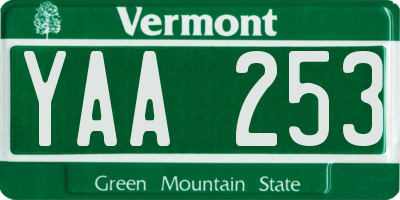 VT license plate YAA253