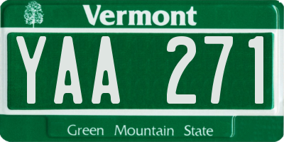 VT license plate YAA271