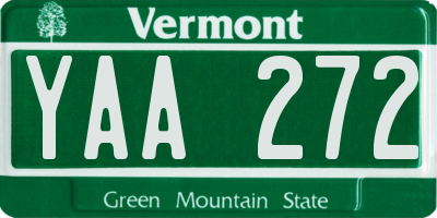 VT license plate YAA272