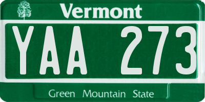 VT license plate YAA273