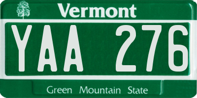 VT license plate YAA276