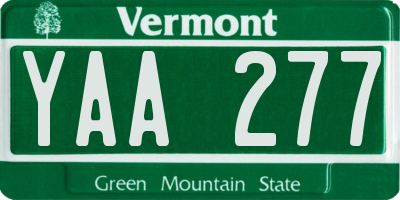 VT license plate YAA277