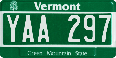 VT license plate YAA297