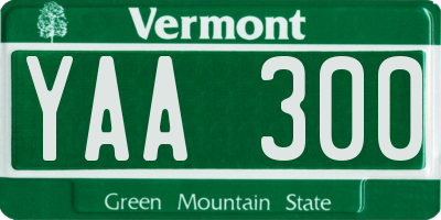 VT license plate YAA300