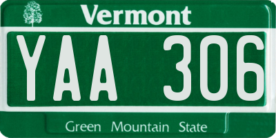 VT license plate YAA306