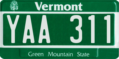 VT license plate YAA311