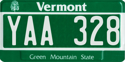 VT license plate YAA328