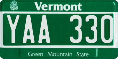 VT license plate YAA330