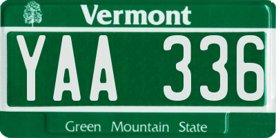 VT license plate YAA336