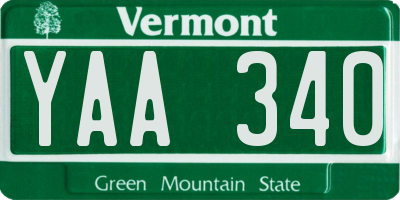 VT license plate YAA340