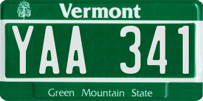 VT license plate YAA341