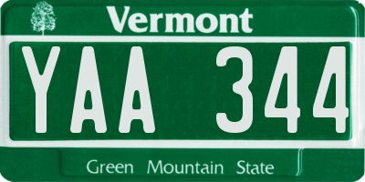 VT license plate YAA344