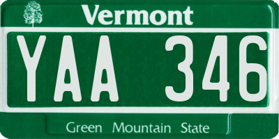 VT license plate YAA346