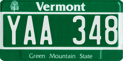 VT license plate YAA348