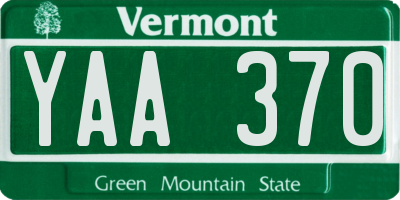 VT license plate YAA370