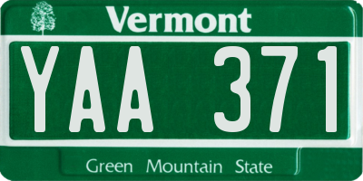 VT license plate YAA371