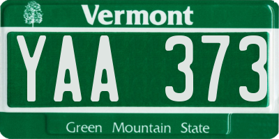 VT license plate YAA373