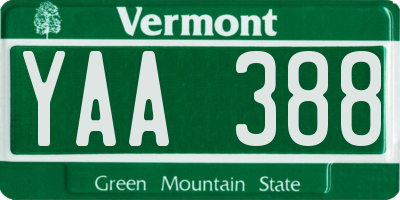 VT license plate YAA388
