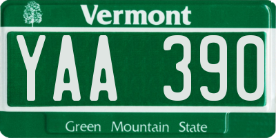 VT license plate YAA390