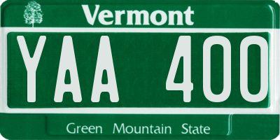 VT license plate YAA400