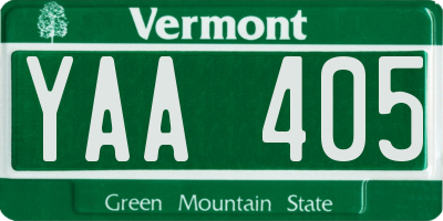 VT license plate YAA405