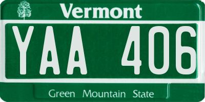 VT license plate YAA406