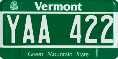 VT license plate YAA422