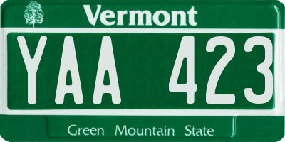 VT license plate YAA423