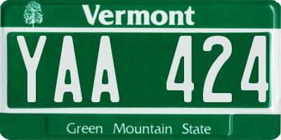 VT license plate YAA424