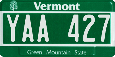 VT license plate YAA427