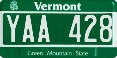 VT license plate YAA428