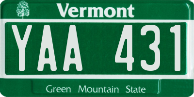 VT license plate YAA431