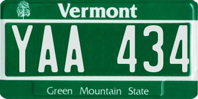 VT license plate YAA434
