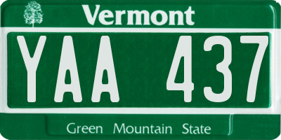 VT license plate YAA437