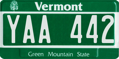 VT license plate YAA442