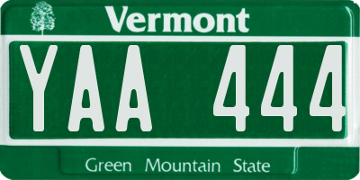 VT license plate YAA444