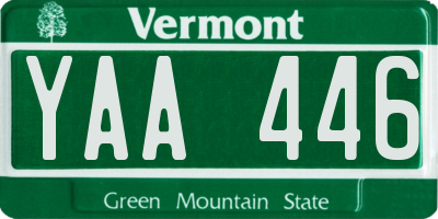 VT license plate YAA446