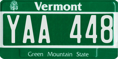 VT license plate YAA448