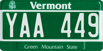 VT license plate YAA449