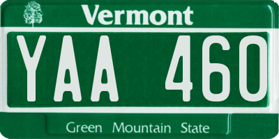 VT license plate YAA460