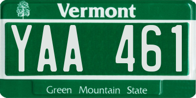 VT license plate YAA461