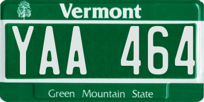 VT license plate YAA464