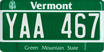 VT license plate YAA467