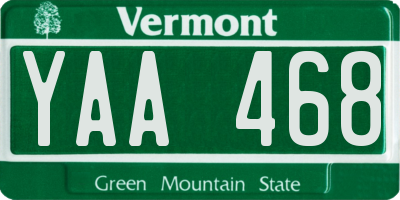 VT license plate YAA468