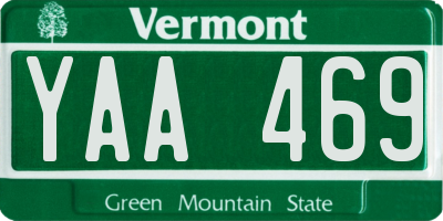 VT license plate YAA469